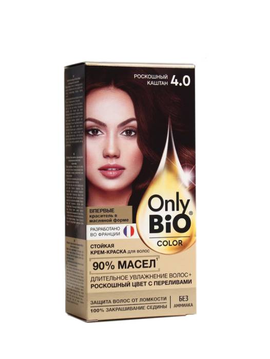 Крем-краска для волос "Only Bio Color", 4.0 Роскошный каштан