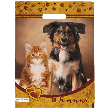 Пакет 30*40 см Кот и пес 60 мкм прорезь