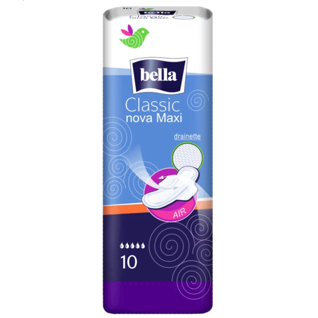 Прокладки "Bella" Classic Nova Maxi 5 капель синие (10 шт.упак)