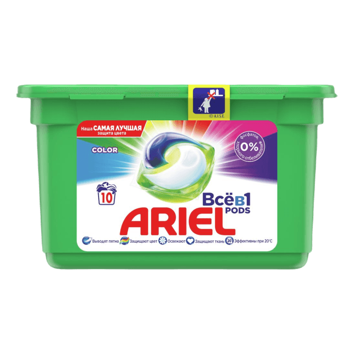 Капсулы для стирки белья "Ariel" 10 капсул по 22,8 г, Колор