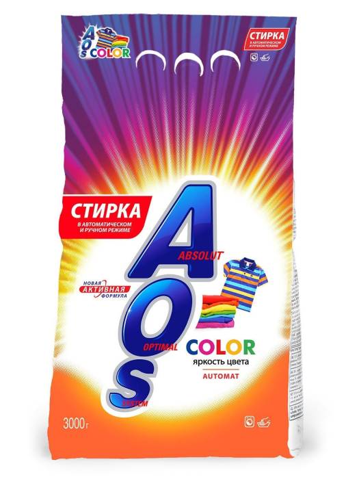 Стиральный порошок 3 кг "AOS" автомат, Колор