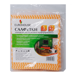 Салфетка вискозная 30*34 см Eurohouse (5 шт.упак)