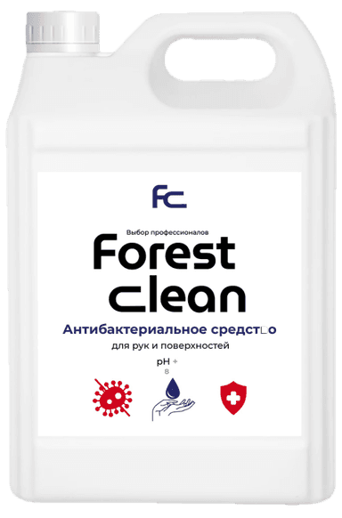Средство для рук и поверхностей с антибактериальным эффектом "FOREST Clean" 5 л Евро