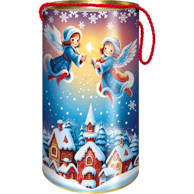 Туба картонная НГ 1 кг Новогоднее чудо, для конфет, Н220, D-12