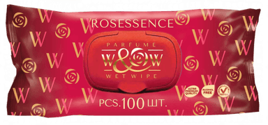 Салфетка влажная 100 шт. "W&W" Rosessence (100 салф.шт)