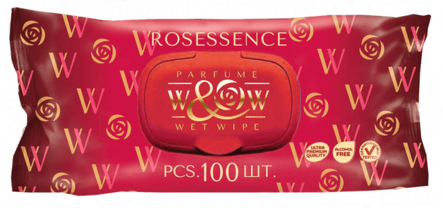 Салфетка влажная 100 шт. "W&W" Rosessence (100 салф.шт)