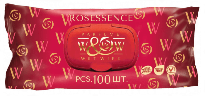 Салфетка влажная 100 шт. "W&W" Rosessence (100 салф.шт)