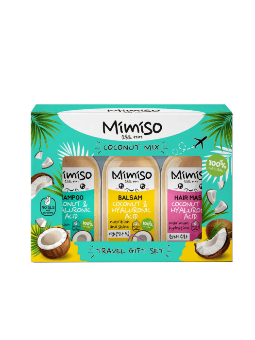 Подарочный набор "MIMISO" Сoconut Mix/Шампунь 50 мл + Бальзам 50 мл + Маска 50 мл в коробке картон