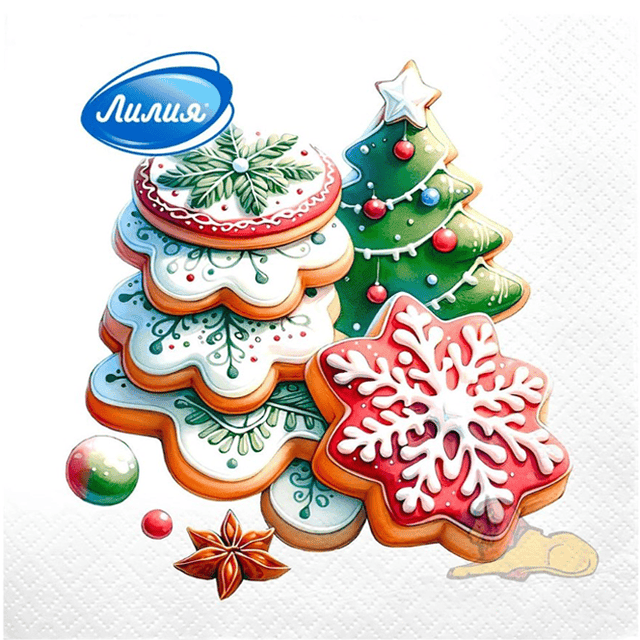 Салфетка бумажная НГ 2-х/двухслойная 33*33 "Лилия" (20 лист.пач), Глазурь