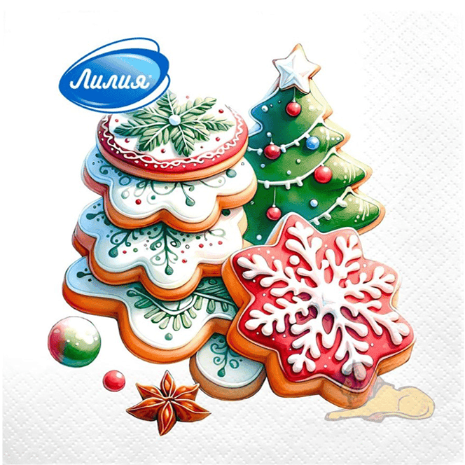 Салфетка бумажная НГ 2-х/двухслойная 33*33 "Лилия" (20 лист.пач), Глазурь