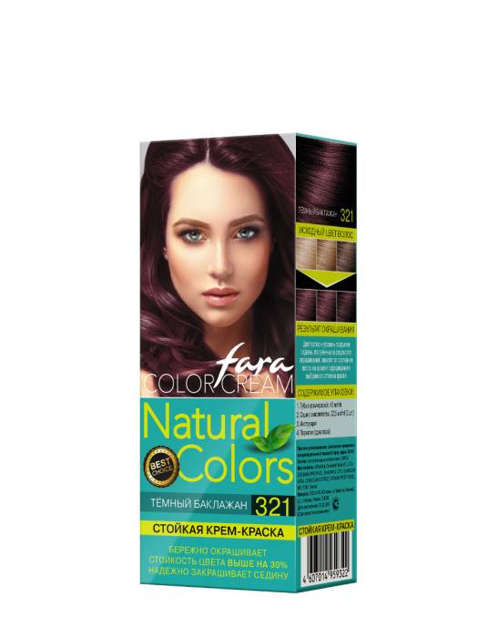 Краска для волос FARA Natural Colors 150г, 321 Темный баклажан