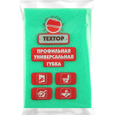 Губка профильная универсальная, белый абразив ТЕХТОР