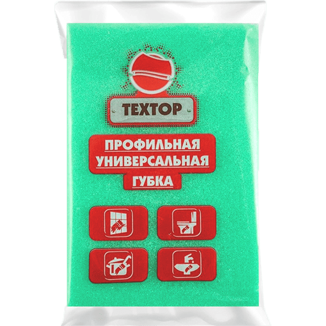 Губка профильная универсальная, белый абразив ТЕХТОР