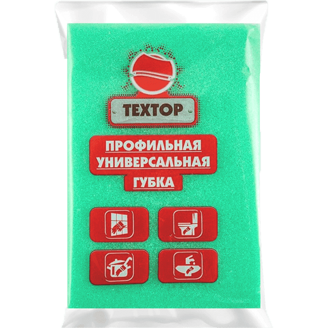 Губка профильная универсальная, белый абразив ТЕХТОР
