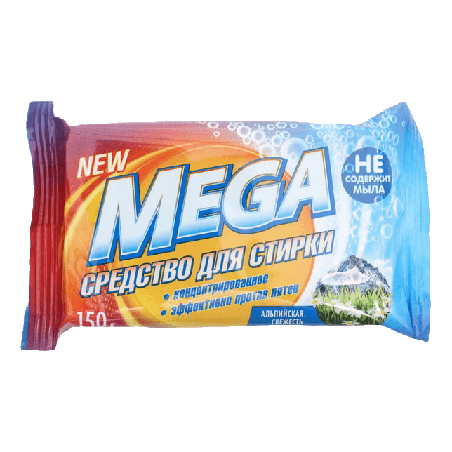 Средство для стирки 150 г твердое "Mega", Альпийская свежесть