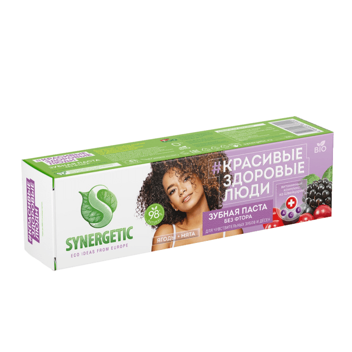 Зубная паста 100 гр SYNERGETIC, Для чувствительных зубов и десен