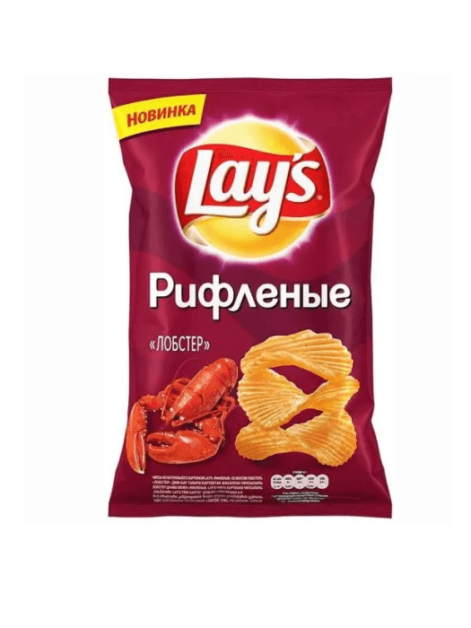 Чипсы "LAYS" 81г ассортимент, Лобстер рифлен