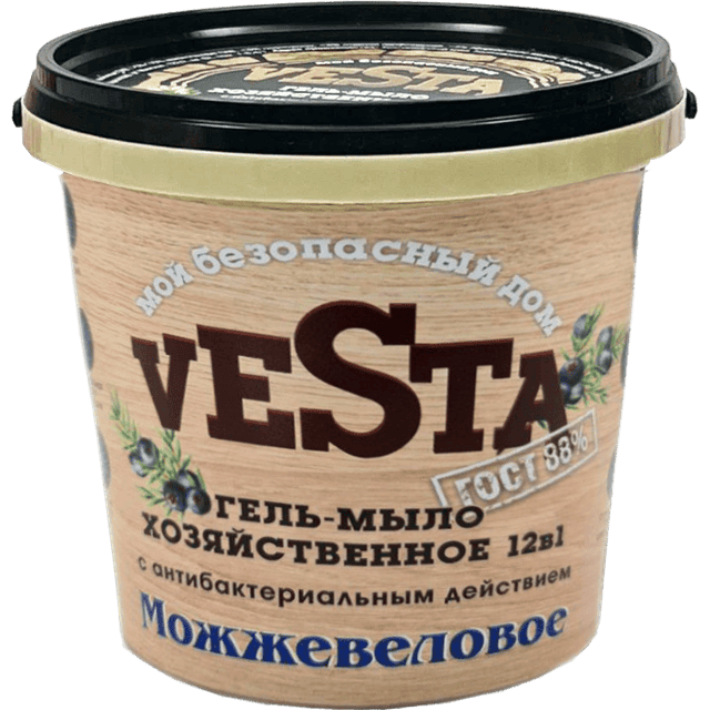 Гель-мыло хозяйственное 1000 мл "Vesta" Гост 88%, Можжевеловое