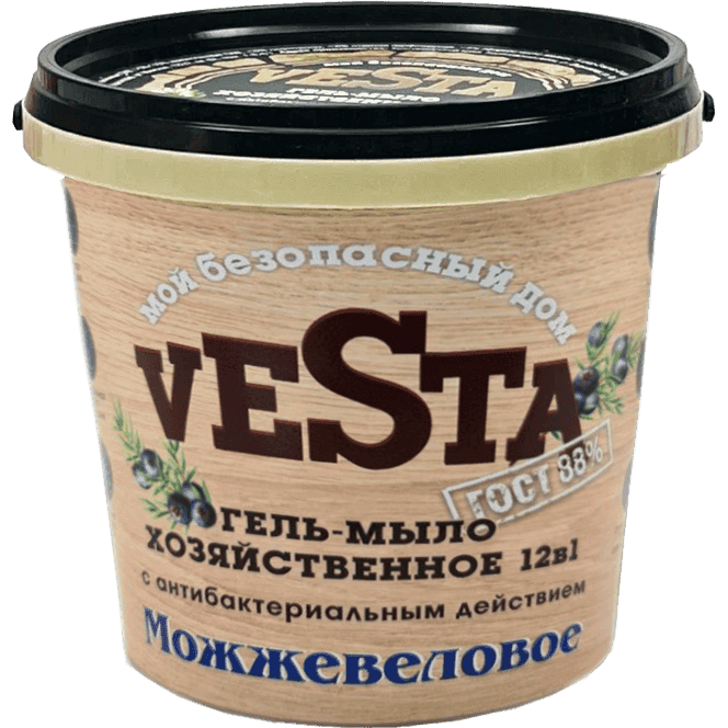 Гель-мыло хозяйственное 1000 мл "Vesta" Гост 88%, Можжевеловое