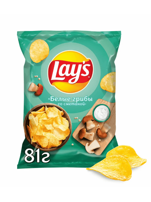 Чипсы "LAYS" 81г ассортимент, Грибы со сметаной