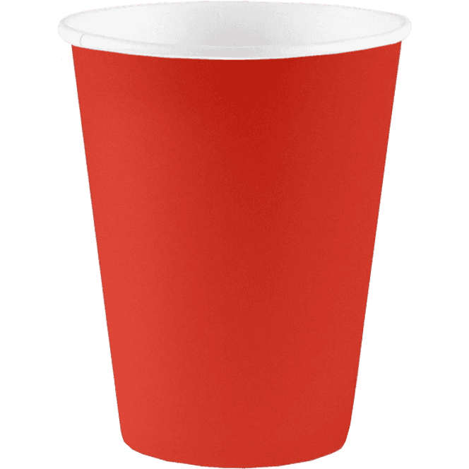 Стакан бумажный 350 мл БЕЗ РИС. "КРАСНЫЙ" D-90 мм БЛ