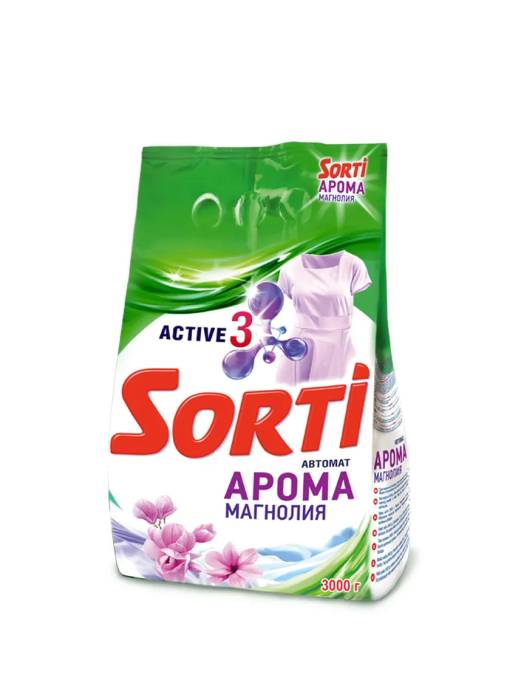 Стиральный порошок 3 кг "Sorti" автомат, Арома магнолия