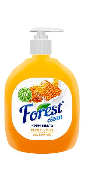 Крем-мыло жидкое 500 мл "FOREST Clean" дозатор, Мед и Молоко