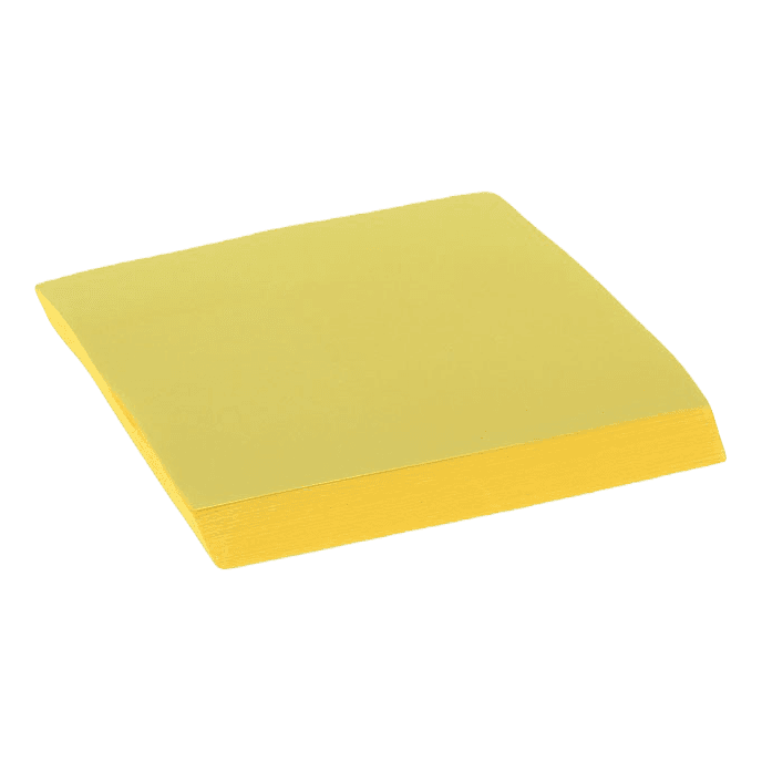 Блок с липким краем 76мм*76 мм/100 листов, жёлтый флуоресцентный