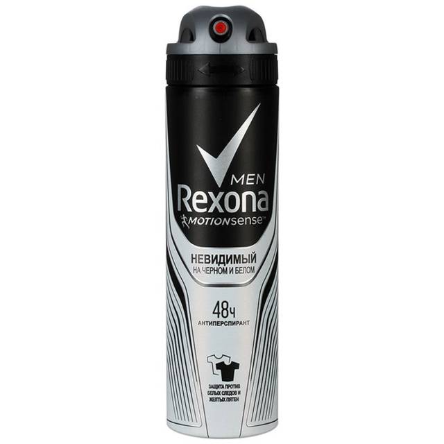 Дезодорант спрей 150 мл "Rexona" МУЖСКОЙ, Невидимый на черном и белом