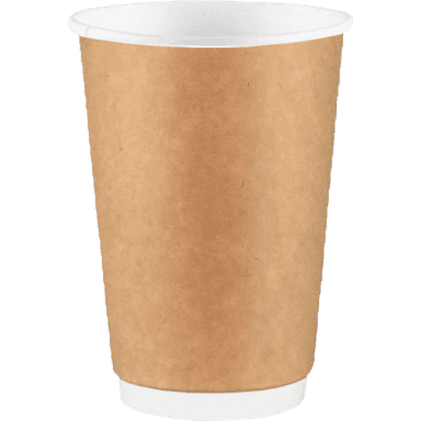 Стакан бумажный 400 мл БЕЗ РИС. Крафт двухслойный D-90 мм В