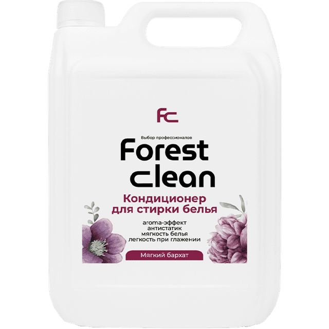 Кондиционер для белья 5 л "FOREST clean" Мягкий бархат, канистра ЕВРО
