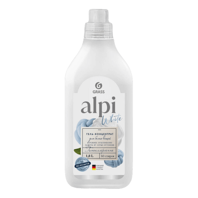 Концентрированное жидкое средство/гель для стирки "ALPI" 1,8 л GRASS, Белый