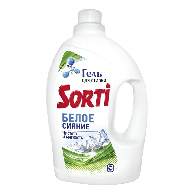 Гель для стирки белья 1200 гр "Sorti", Белое сияние