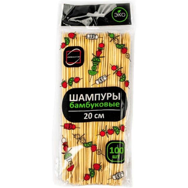 Шампур/палочка для шашлыка 20 см бамбуковый (100 шт.упак) Конт