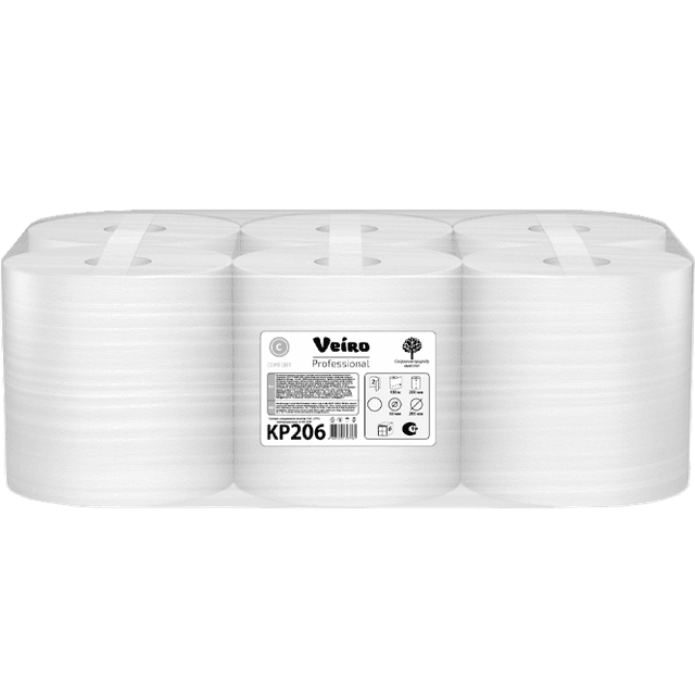 Полотенце бумажное 2х/двухслойная Veiro Professional Comfort 180 м, Белое, с центральной вытяжкой (2 рул.шт)
