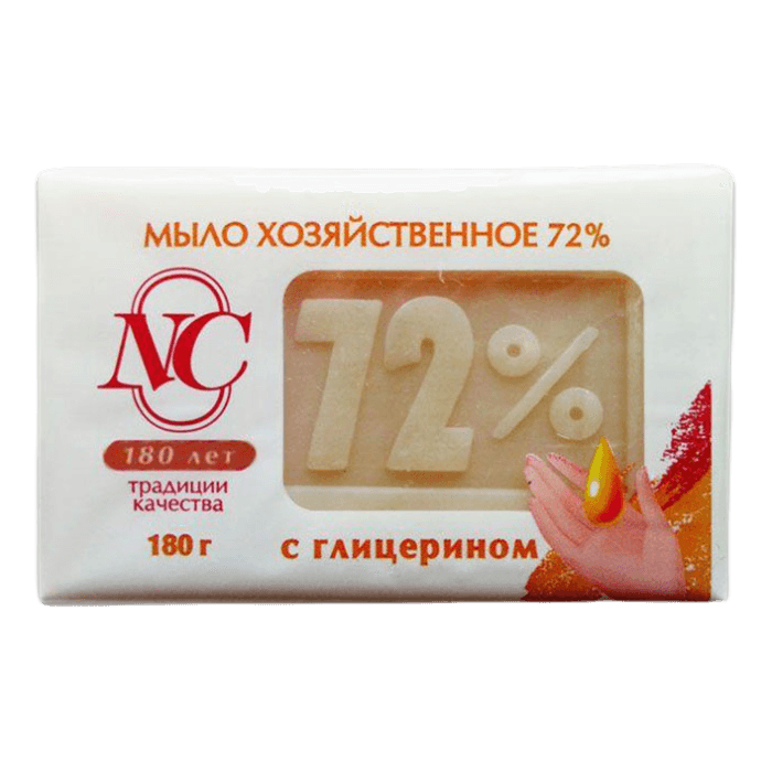Мыло кусковое хозяйственное 180 г 72% с глицерином, светлое НК