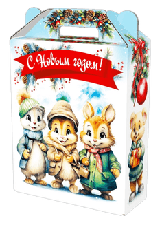 Коробка бумажная для конфет 1 кг Подарок Мультяшки 168*68*209