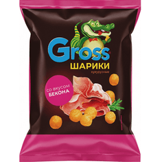 Шарики кукурузные "Gross" 60г, Бекон
