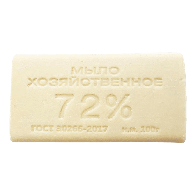 Мыло кусковое хозяйственное 100 г 72% без обертки ММК, светлое