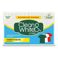 Мыло кусковое хозяйственное 125 г "Duru" Clean & White, Универсальное