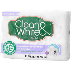 Мыло кусковое хозяйственное 125 г "Duru" Clean & White, Против пятен