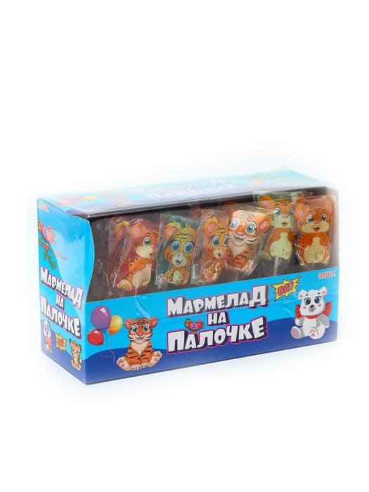 Мармелад на палочке "Мои питомцы" ТИГРЯТА 17г (30 шт.упак)