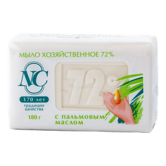 Мыло кусковое хозяйственное 180 г 72% НК, С пальмовым маслом