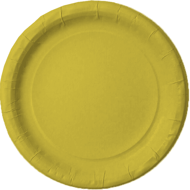 Тарелка бумажная D-230 мм Yellow Желтая Ин