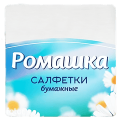 Салфетка бумажная 1/однослойная "Ромашка" белая, 70 листов пач. (20 пач.упак)