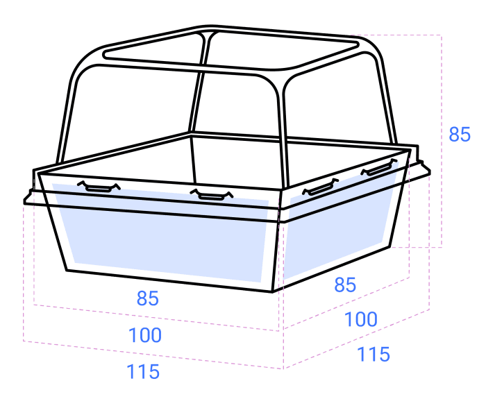 Контейнер бумажный универсальный 300 мл 85*85*85 мм SMART PACK Dome Lid БЕЛЫЙ + крышка ForGenika купольная КОМПЛЕКТ