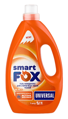 Гель-концентрат для стирки белья 1 л SMART FOX, Universal