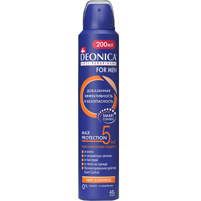 Антиперспирант 200 мл Deonica FOR MEN 5Protection, спрей