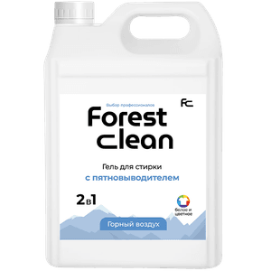 Гель для стирки белья 5 л "FOREST clean" с пятновыводителем канистра ЕВРО, концентрат, "Горный воздух"