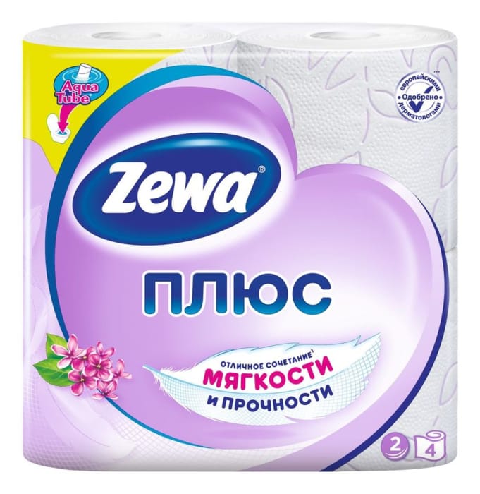 Туалетная бумага 2-х/двухслойная "Zemma" Плюс с запахом (4 рул.упак), Сирень Арт 144108